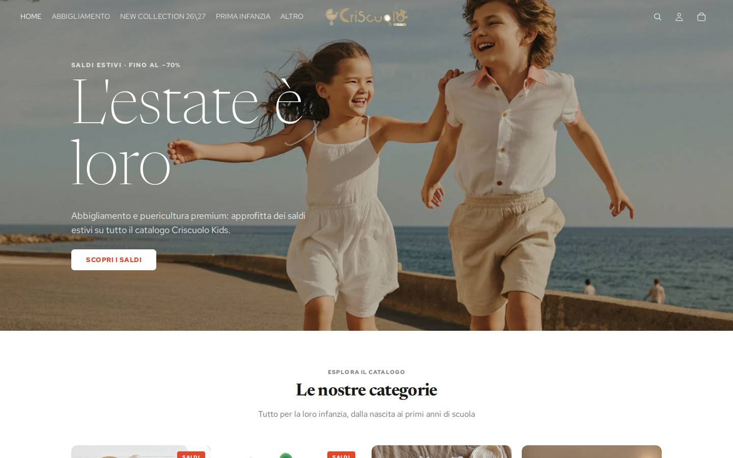 criscuolokids.it homepage screenshot