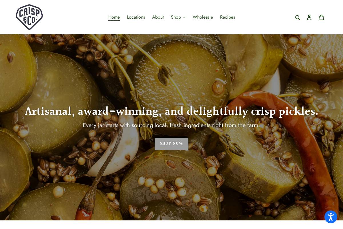crisppickles.com homepage screenshot