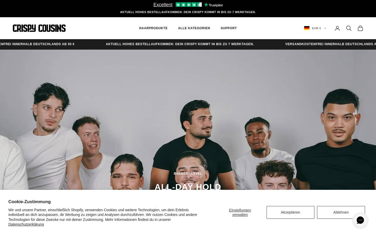 Crispy Cousins homepage screenshot