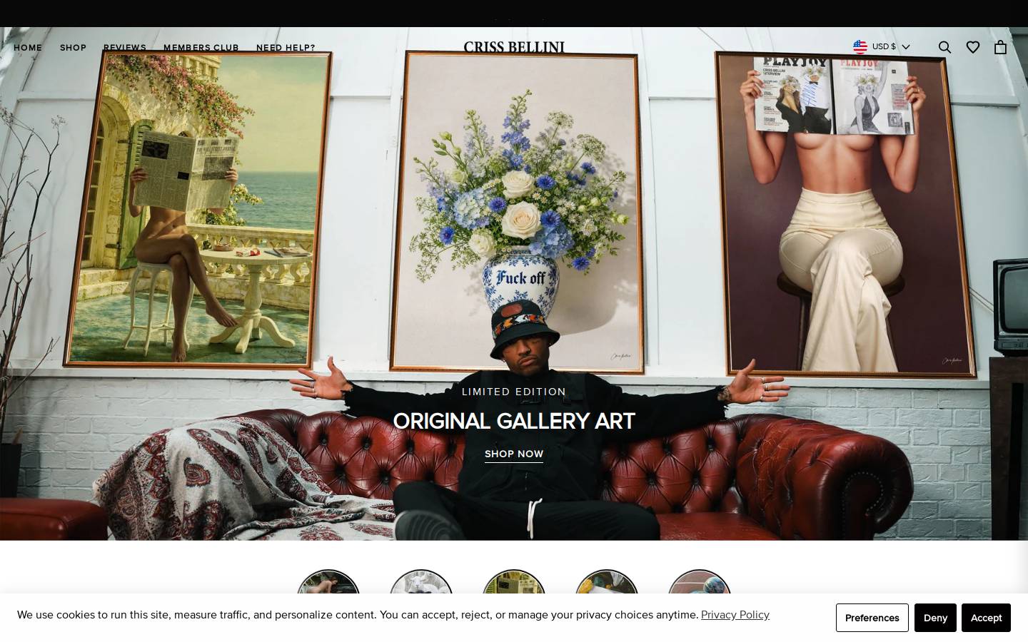 Criss Bellini homepage screenshot