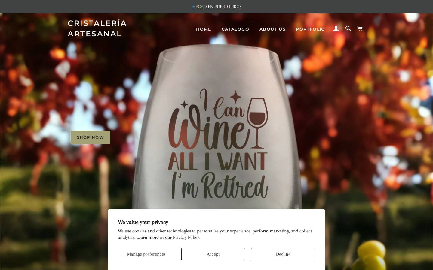cristaleriaartesanal.com homepage screenshot