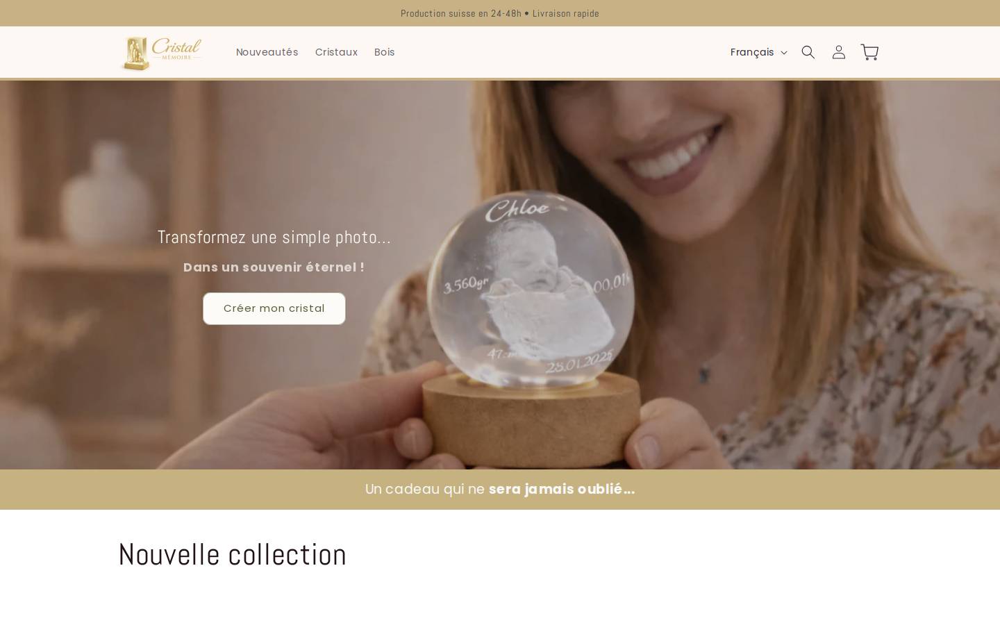 cristalmemoire.com homepage screenshot