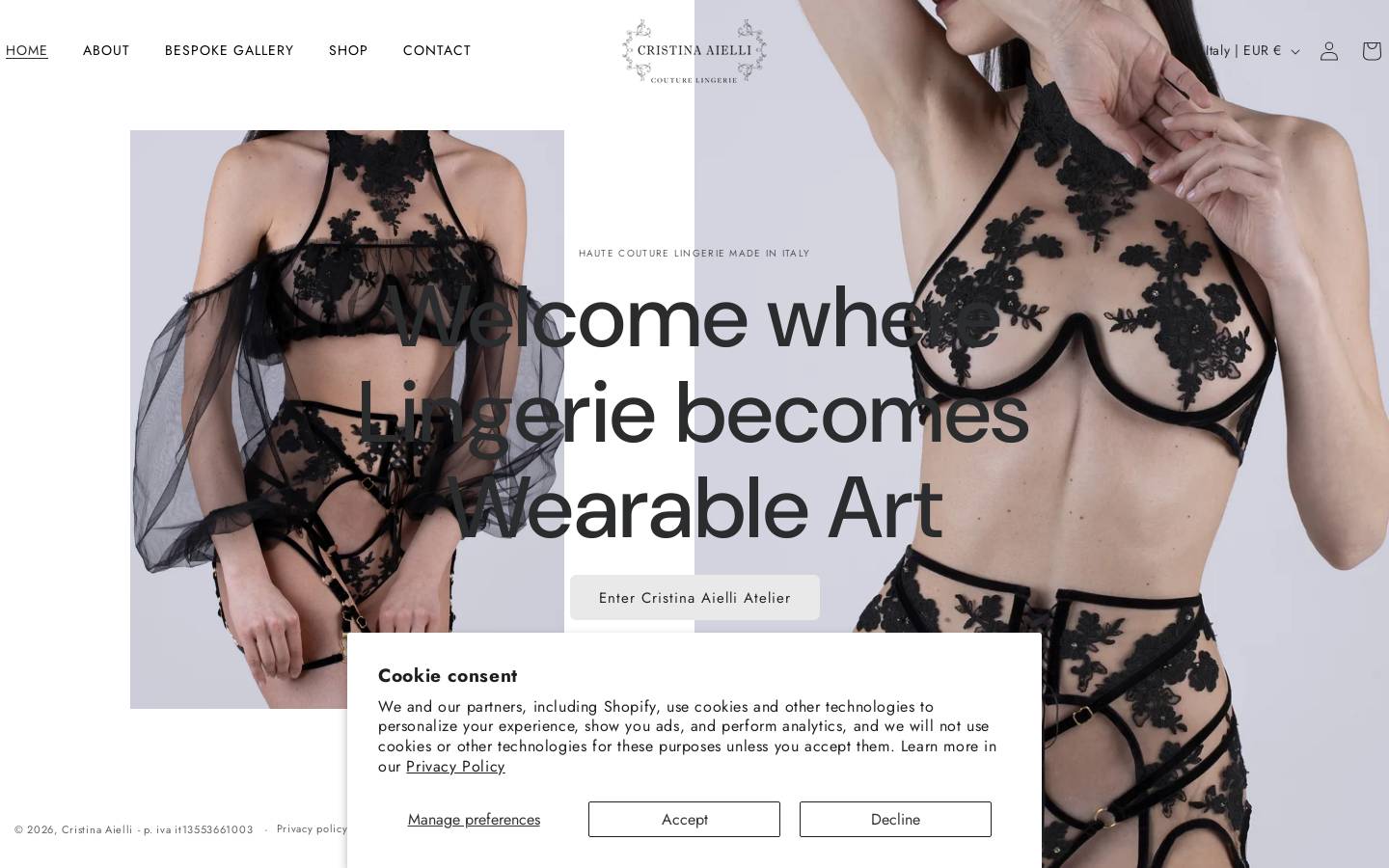 cristinaaielli.com homepage screenshot