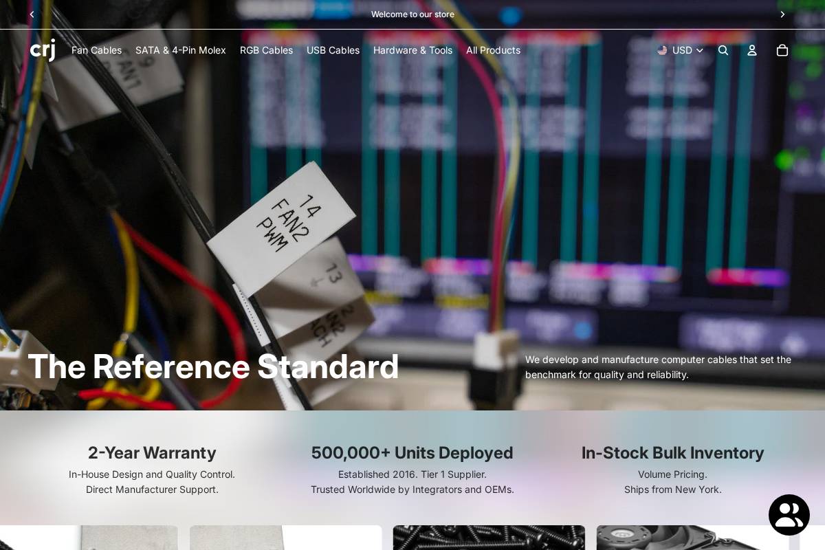 crjelectronics.com homepage screenshot