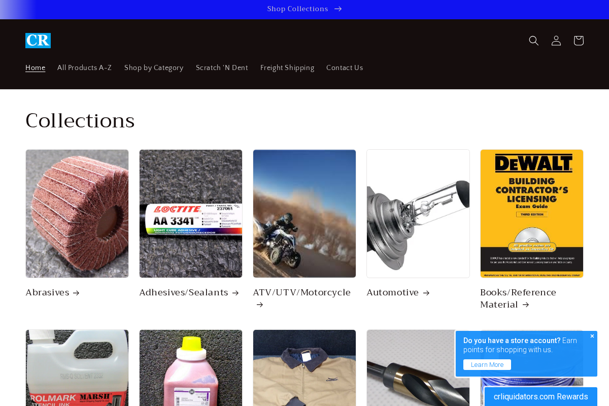 crliquidators.com homepage screenshot