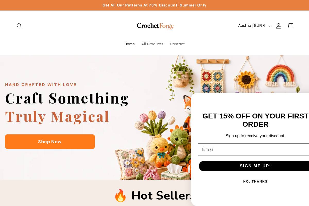 crochetforge.com homepage screenshot