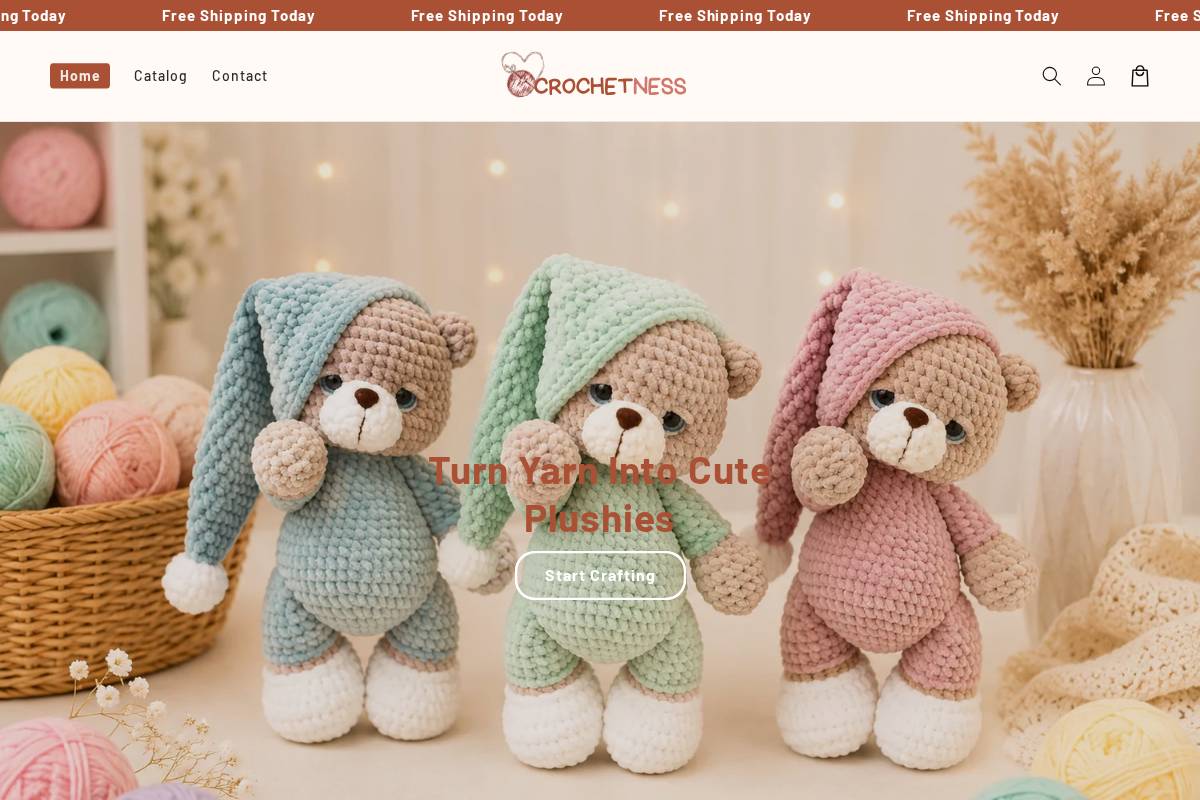 crochetness.com homepage screenshot