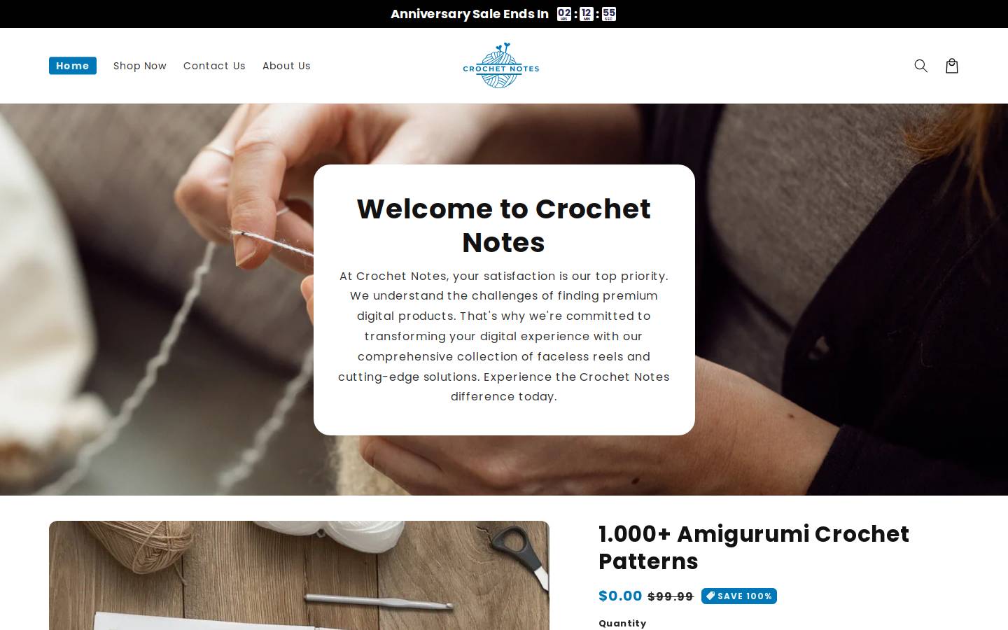 crochetnotes.com homepage screenshot