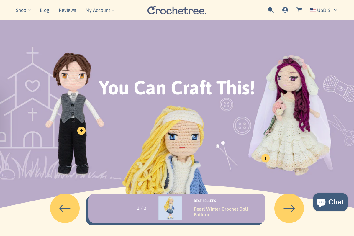 Crochetree homepage screenshot