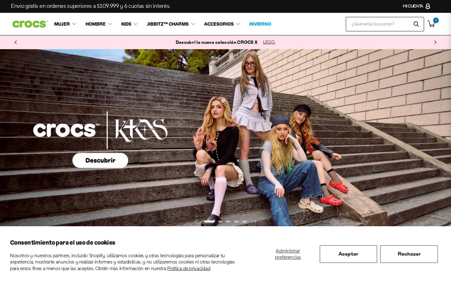 Crocs homepage screenshot