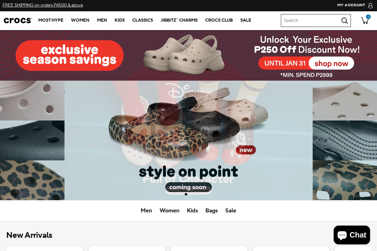 Crocs Philippines homepage screenshot