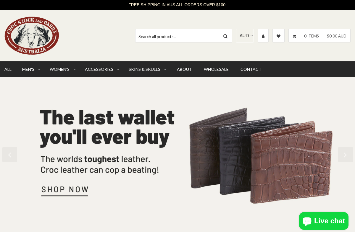 Croc Stock and Barra homepage screenshot