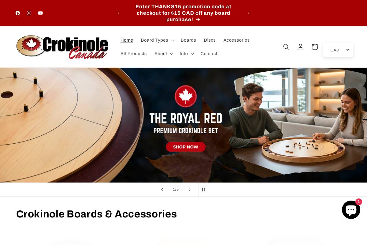 crokinole.ca homepage screenshot
