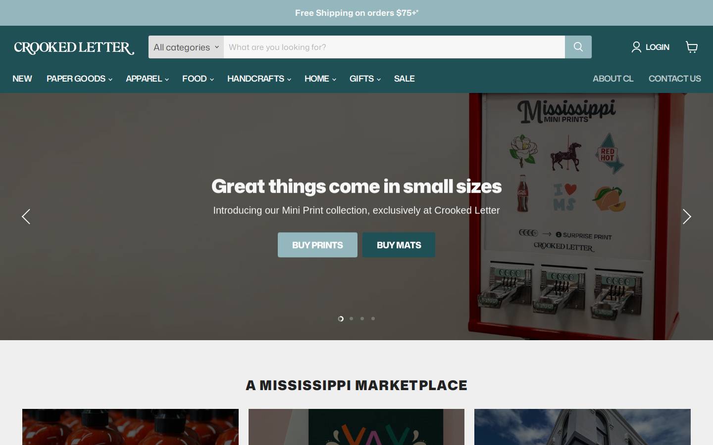 crookedletter.shop homepage screenshot