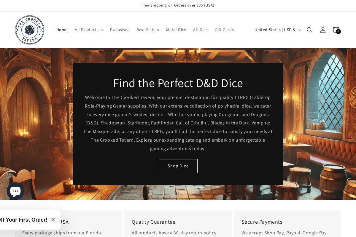 crookedtavern.com homepage screenshot