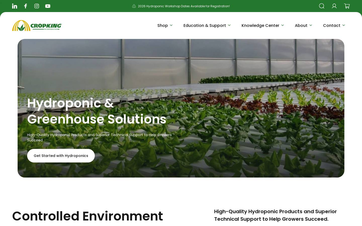 CropKing homepage screenshot