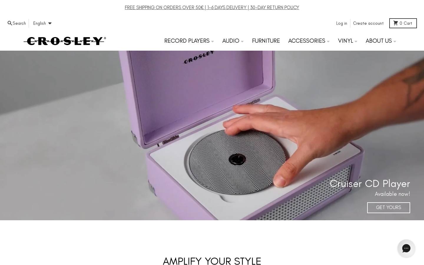 Crosley Radio Europe homepage screenshot