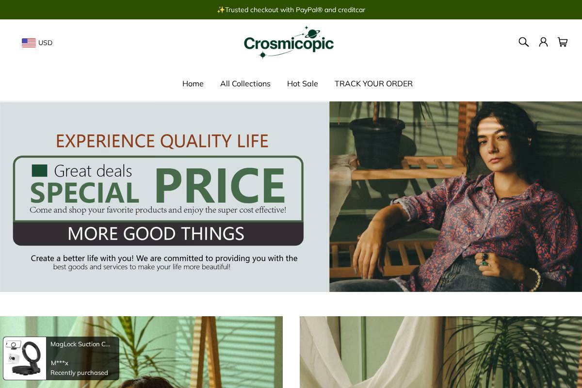 Crosmicopic homepage screenshot