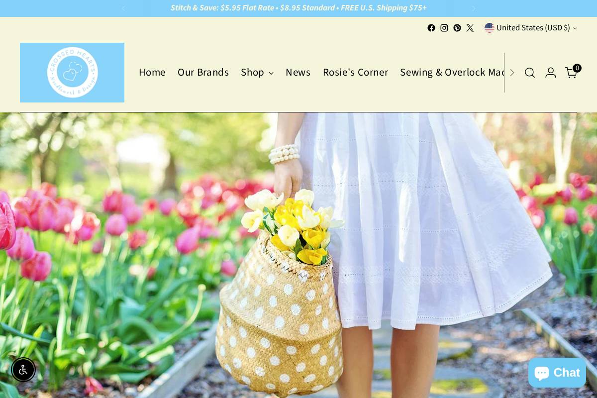 crossed-hearts.com homepage screenshot