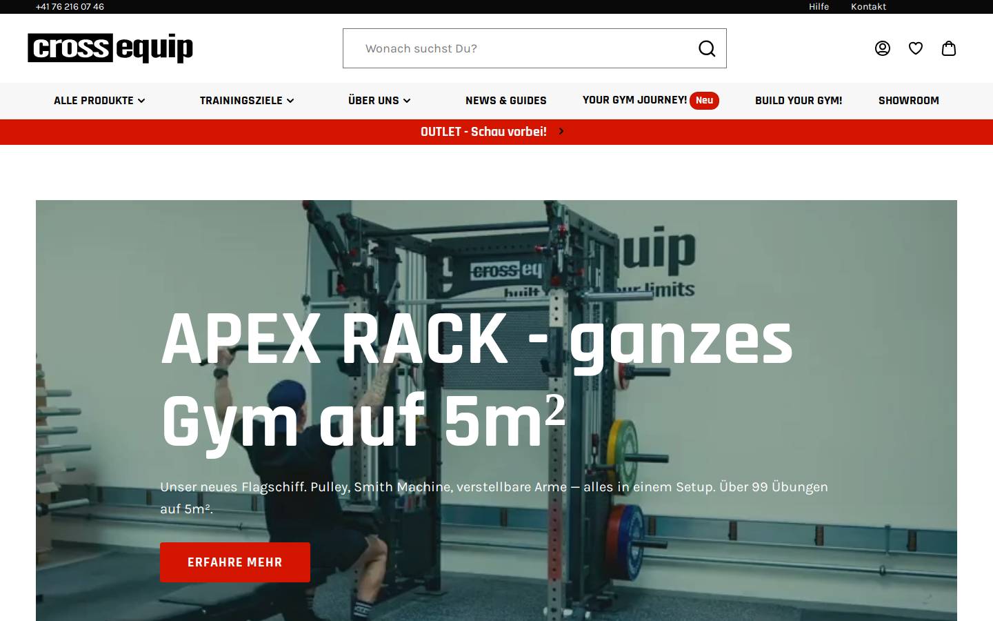 crossequip.ch homepage screenshot
