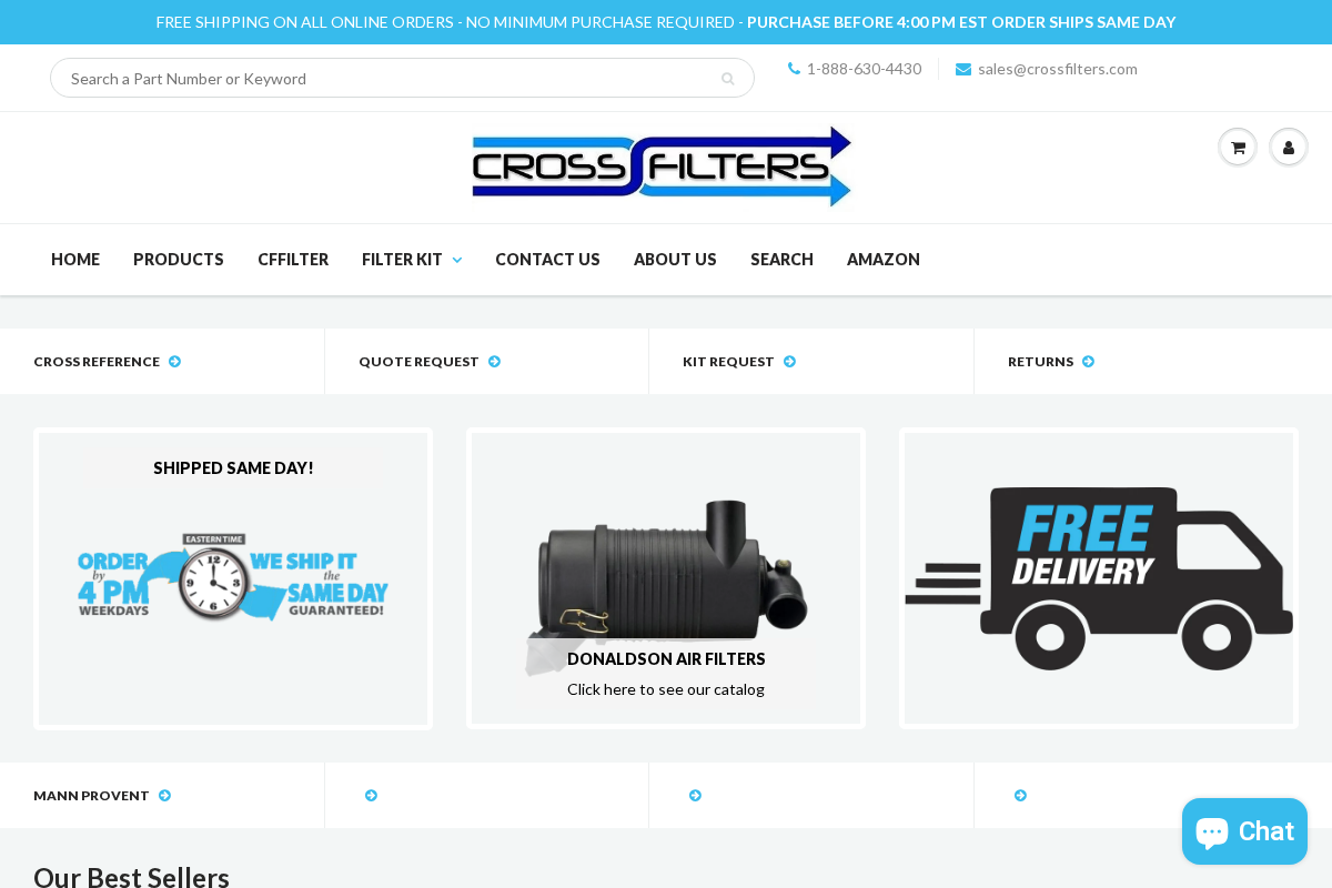 Crossfilters homepage screenshot
