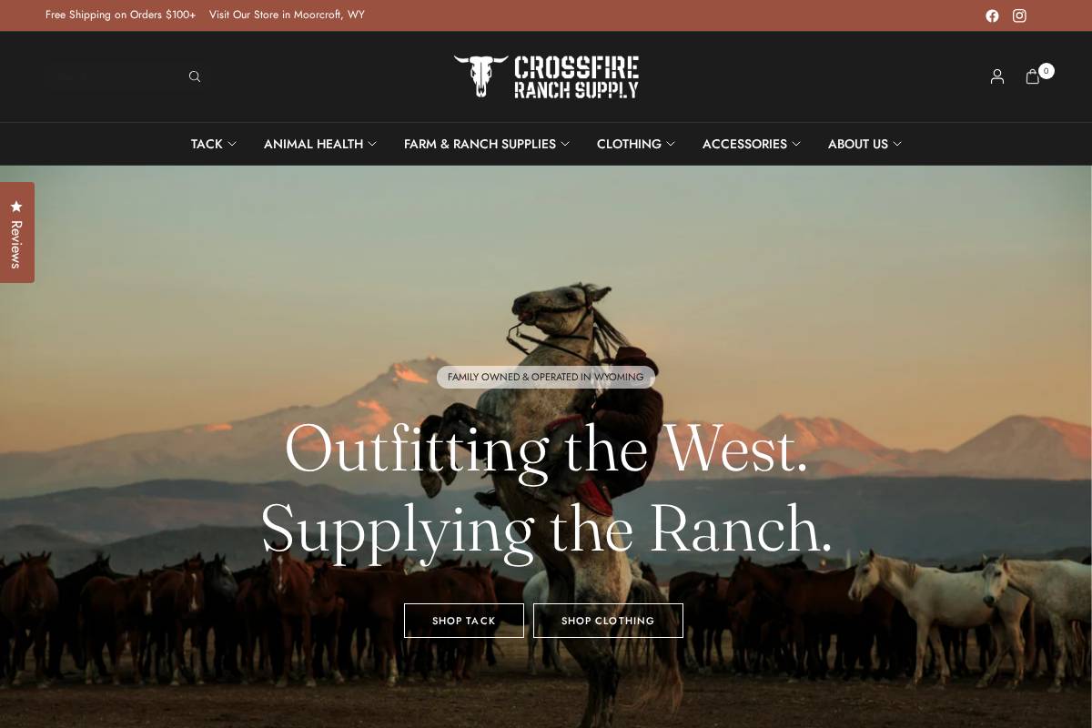 crossfireranchsupply.com homepage screenshot