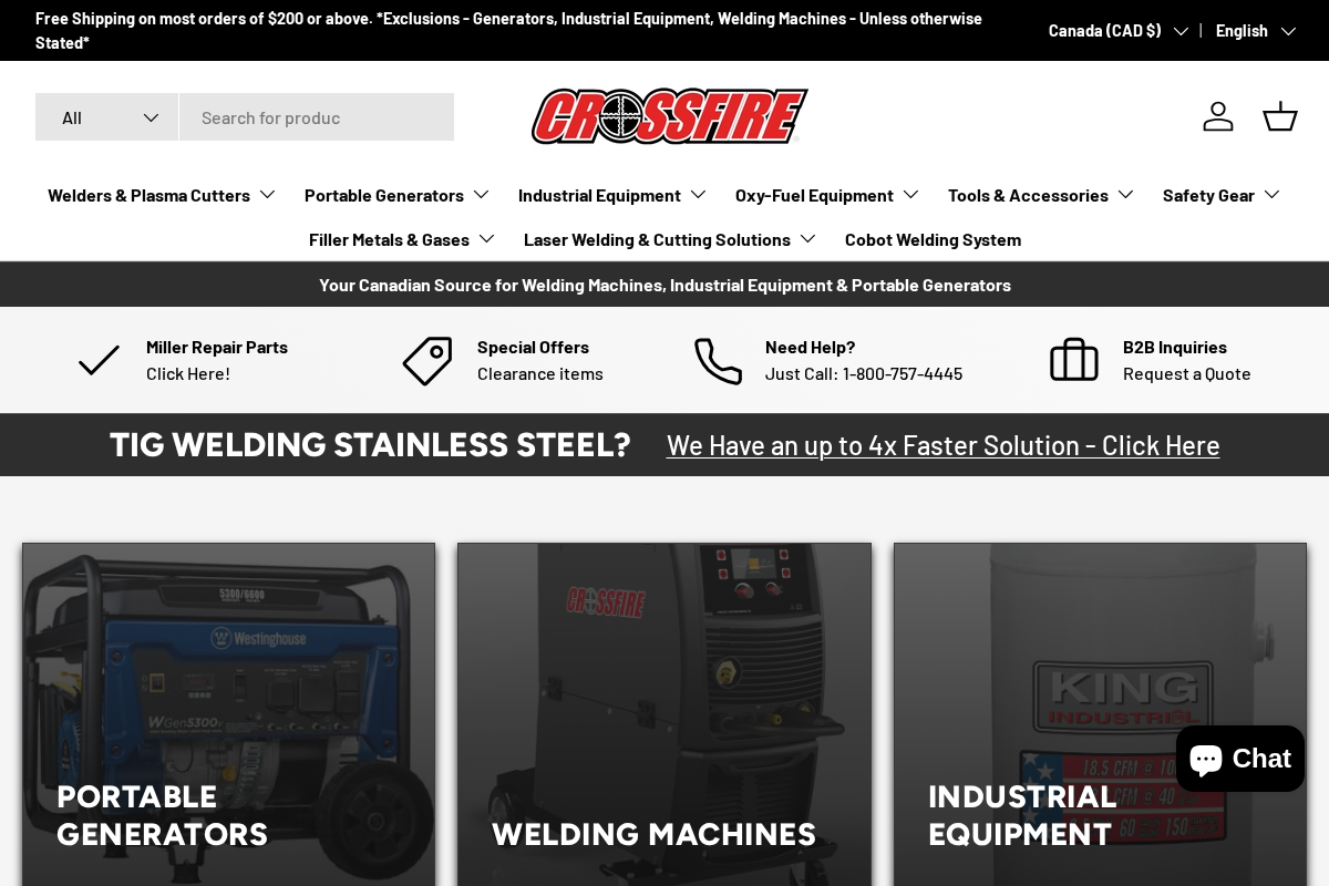 Crossfire Welders homepage screenshot