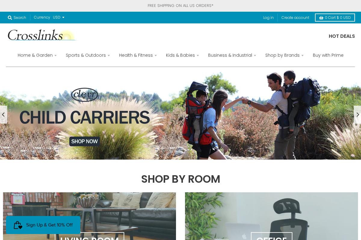 Crosslinks homepage screenshot