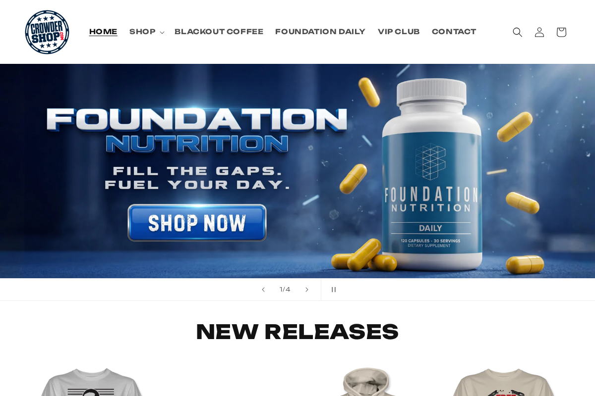 Crowder Shop homepage screenshot