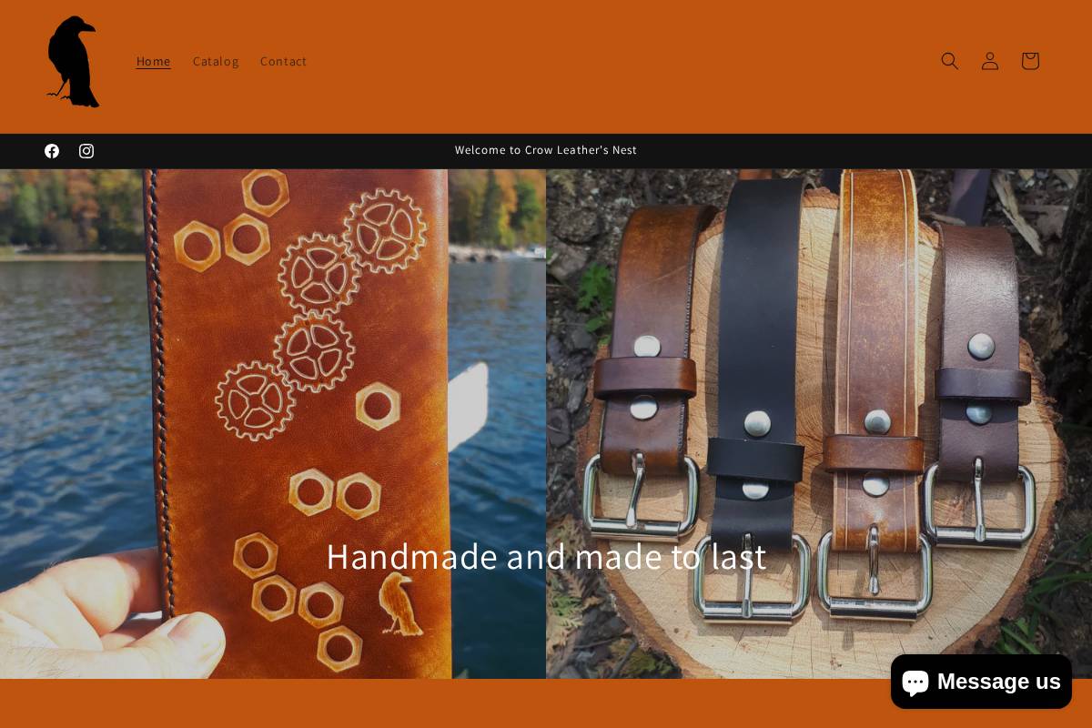 crowleather.com homepage screenshot