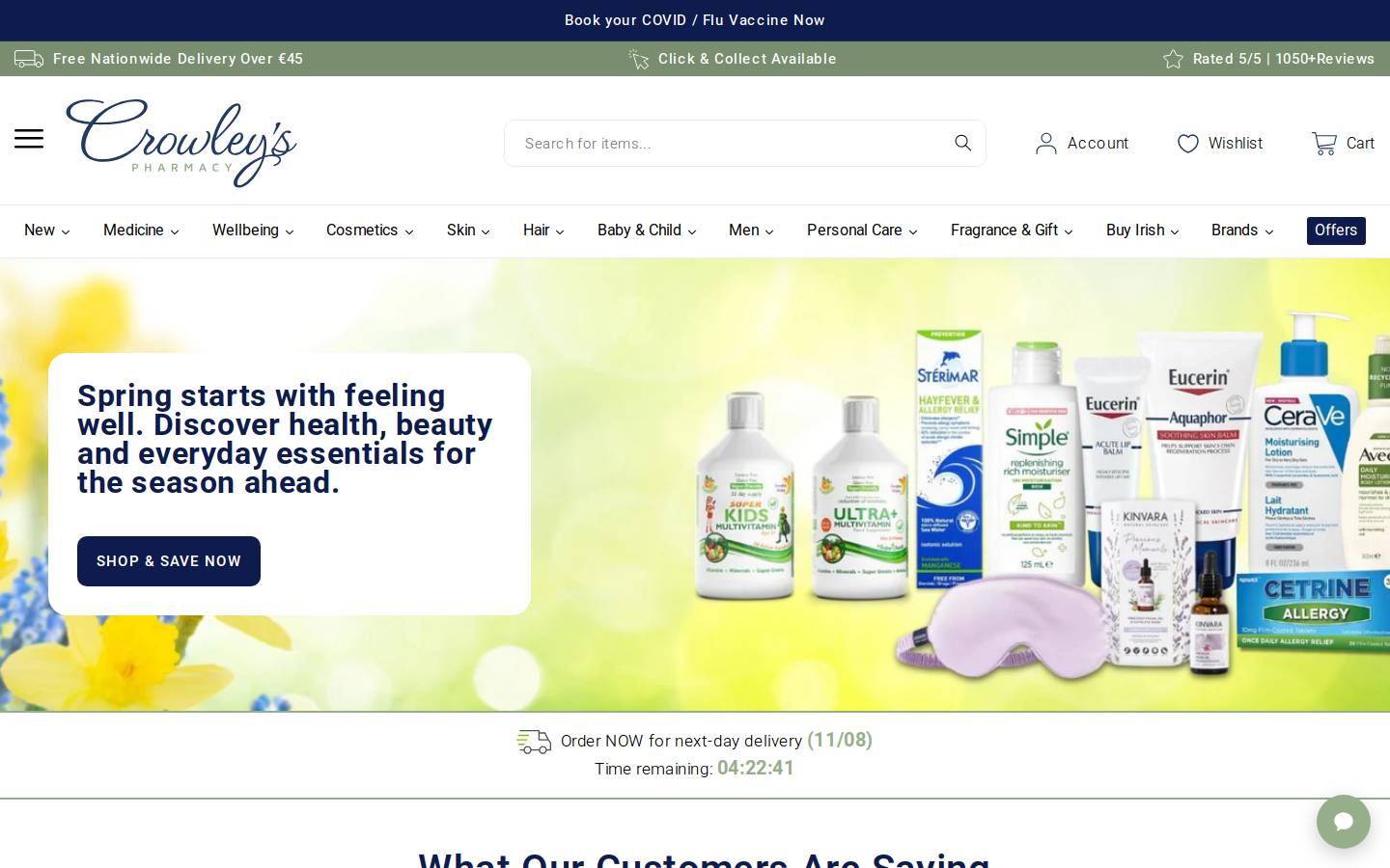 Crowley's Pharmacy homepage screenshot