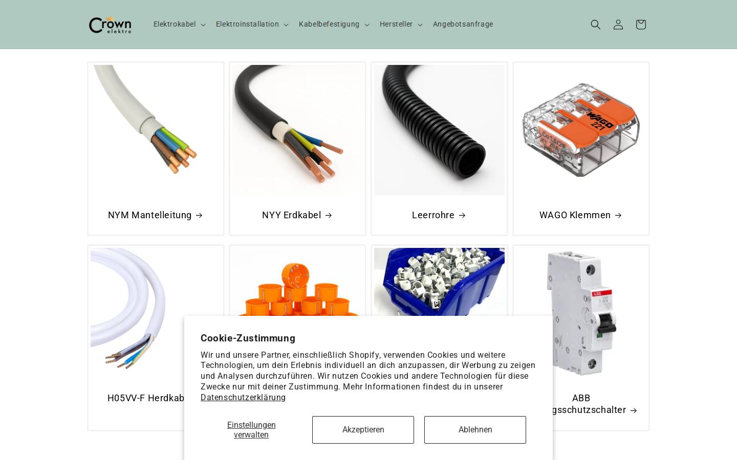 crown-elektro.de homepage screenshot