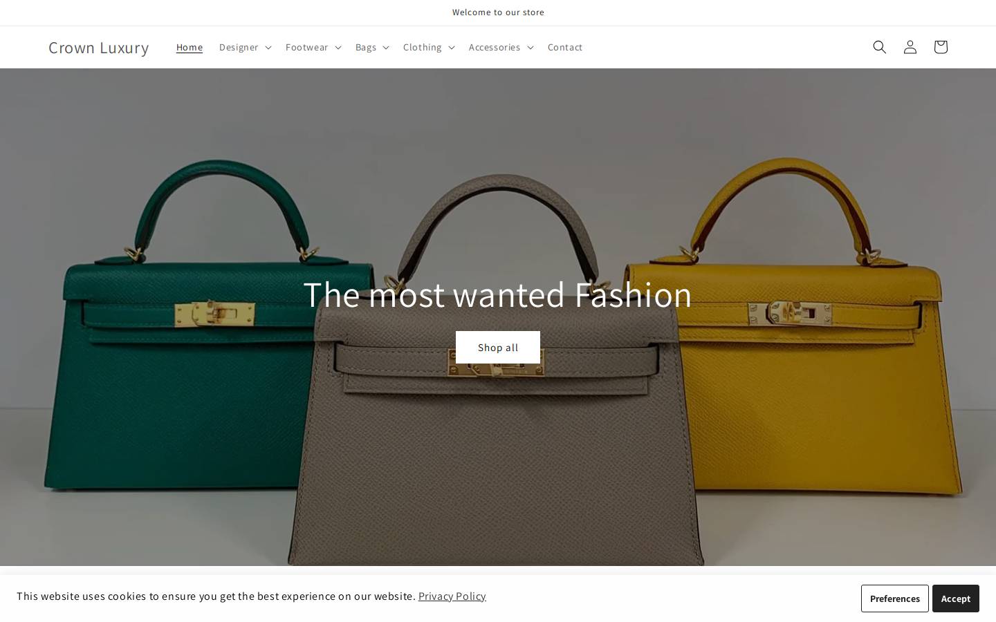 Crown Luxury homepage screenshot