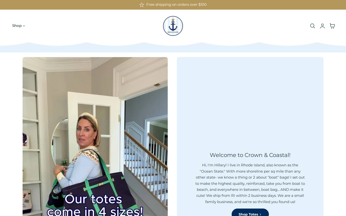 crownandcoastal.com homepage screenshot