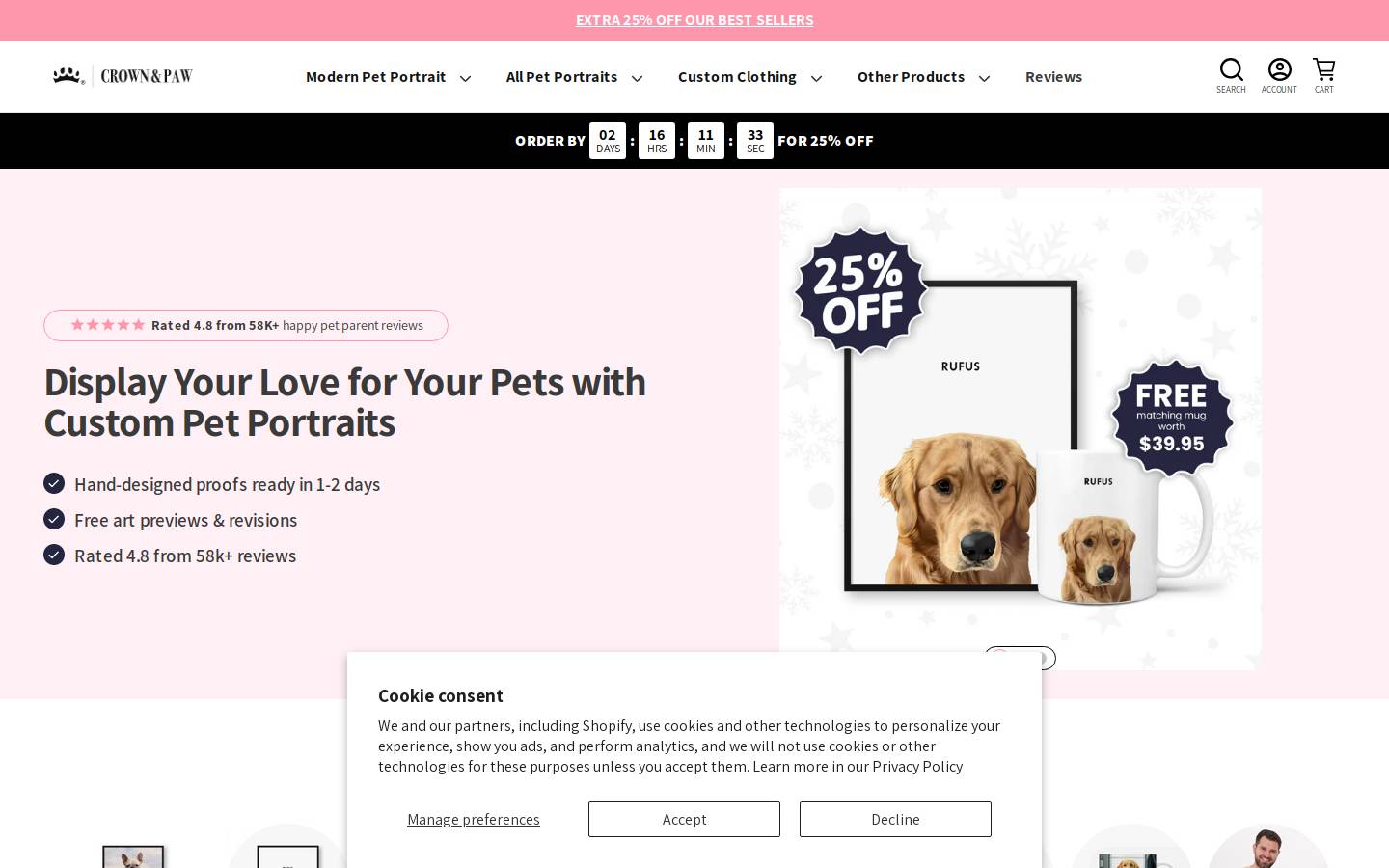 Crown & Paw homepage screenshot