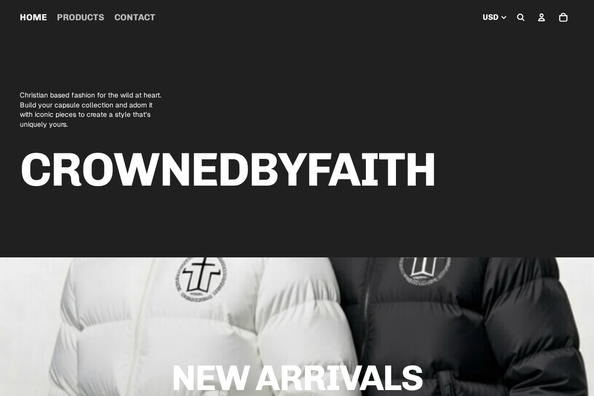 CROWNEDBYFAITH homepage screenshot