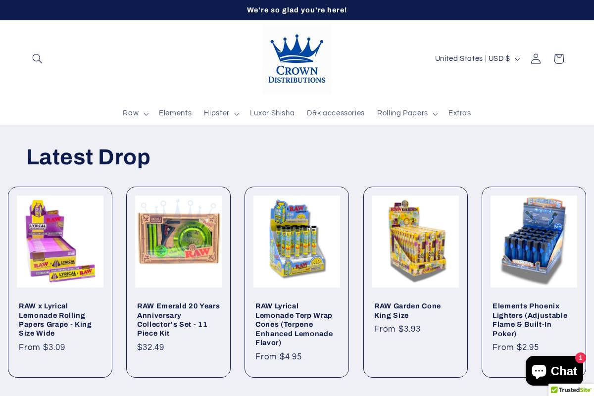 crowndistro.com homepage screenshot