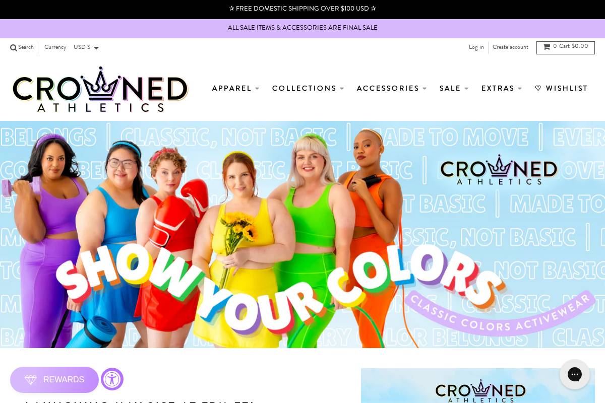 crownedathletics.com homepage screenshot