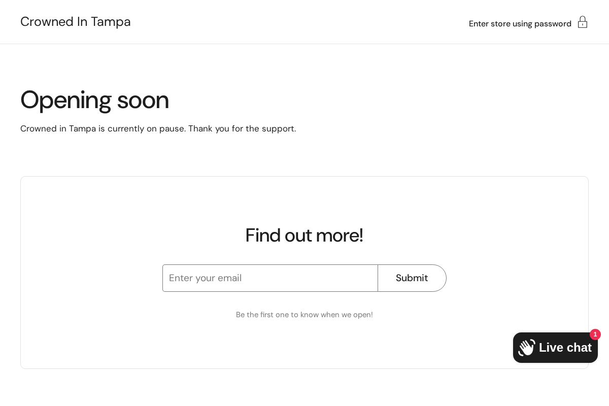 crownedintampa.shop homepage screenshot