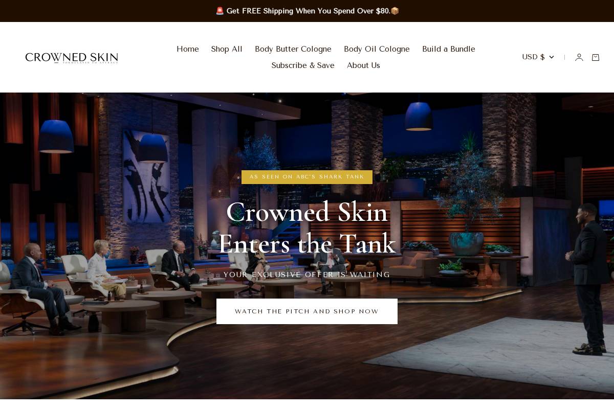 Crownedskin homepage screenshot
