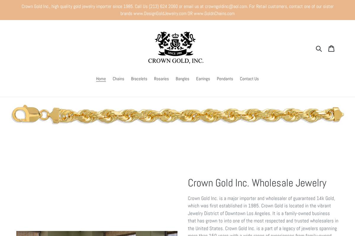 crowngoldinc.com homepage screenshot