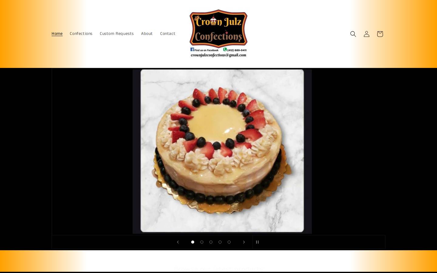 crownjulzconfections.com homepage screenshot