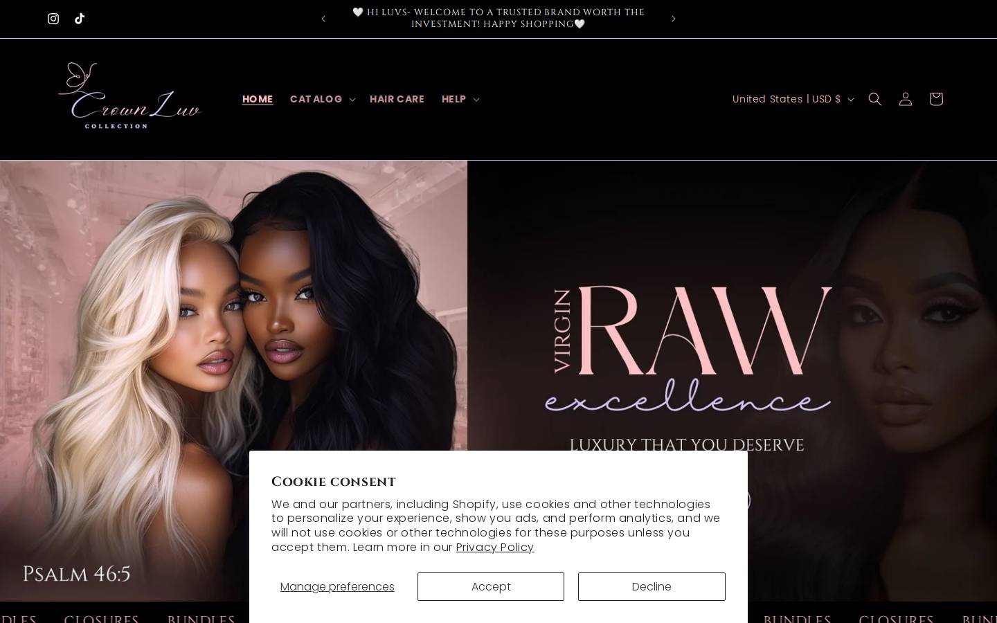 crownluvcollection.com homepage screenshot