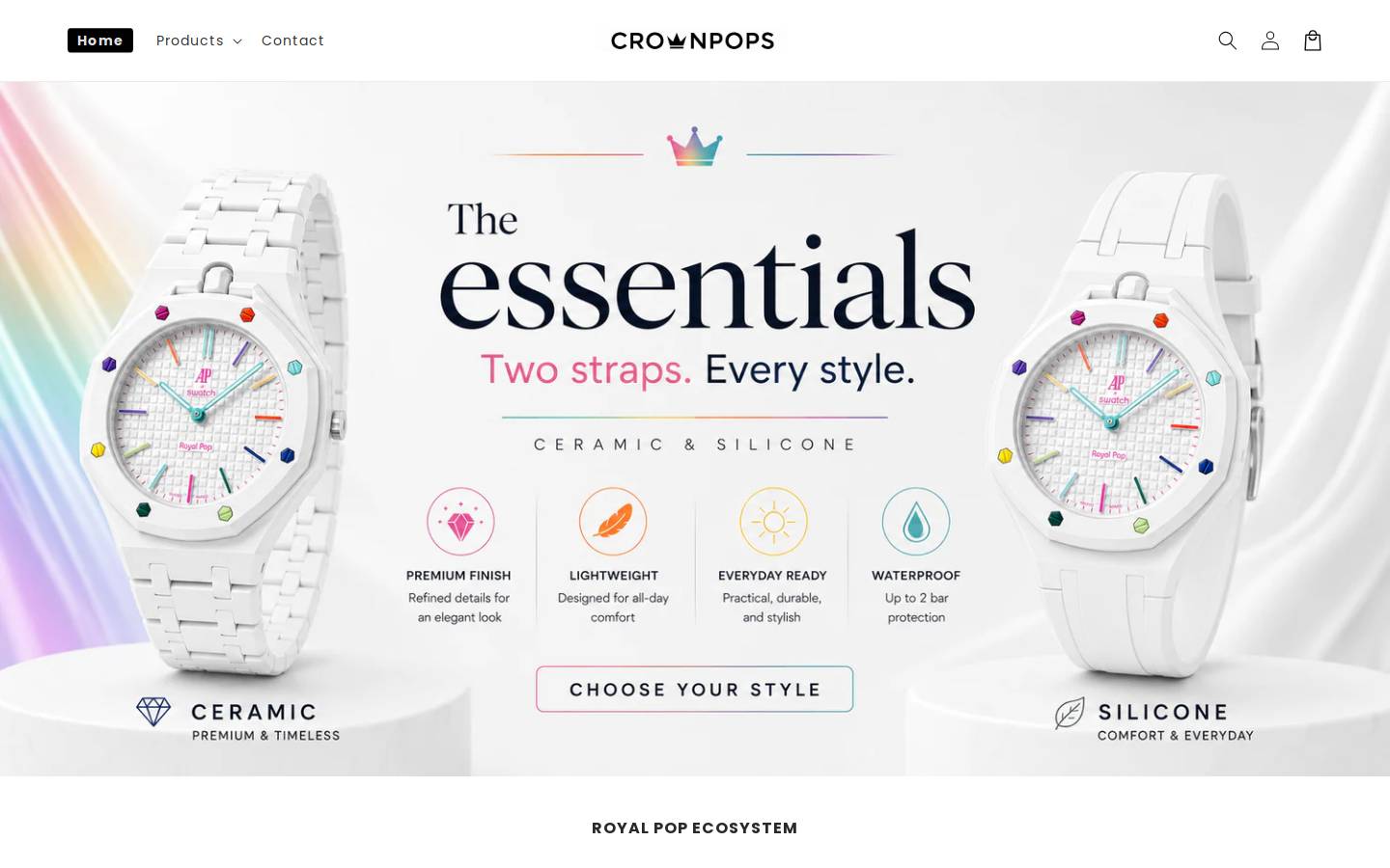 crownpops.com homepage screenshot