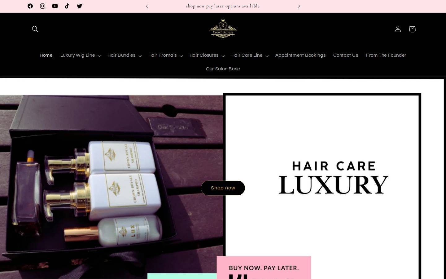 crownroyalehair.com homepage screenshot
