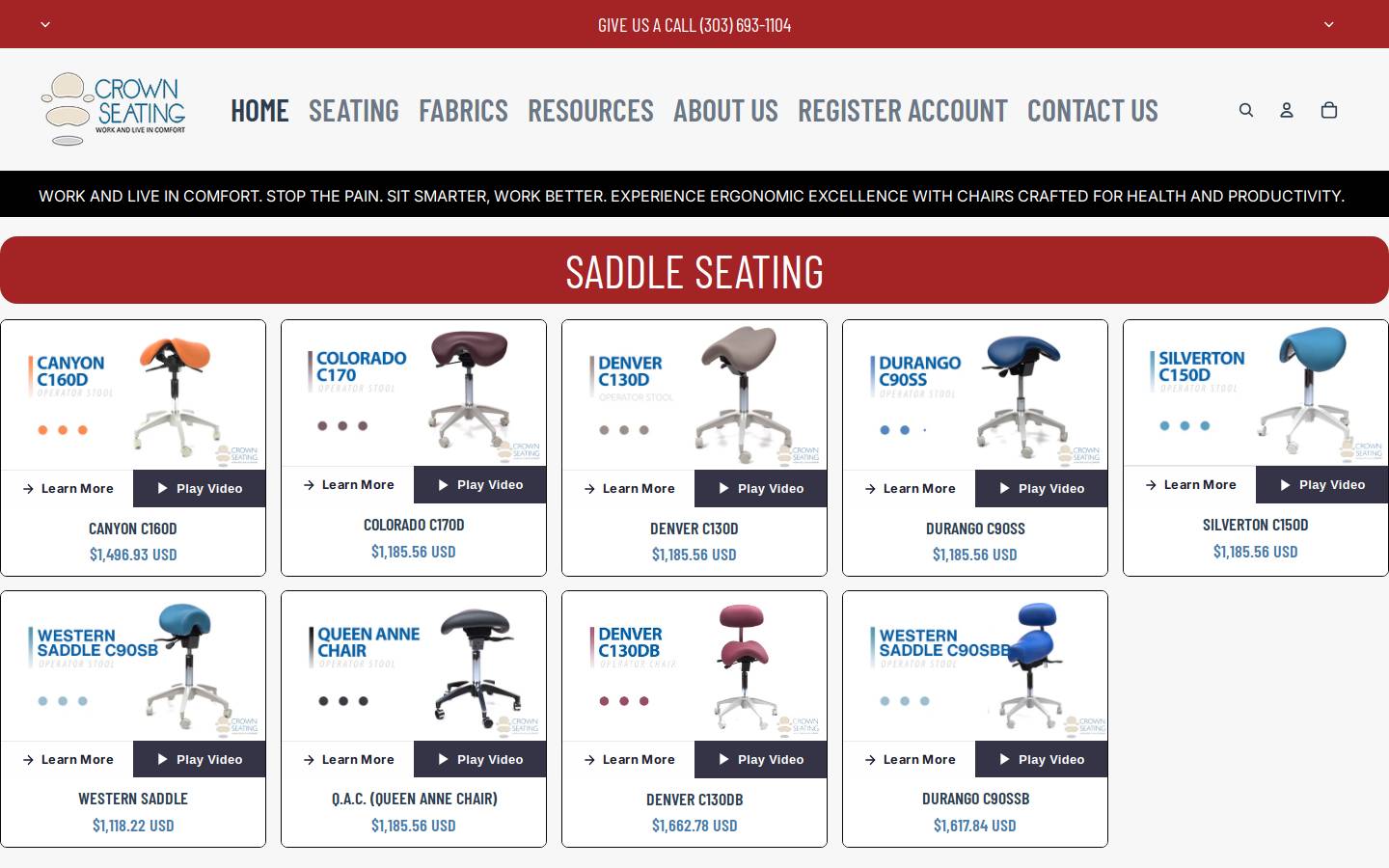 crownseating.online homepage screenshot