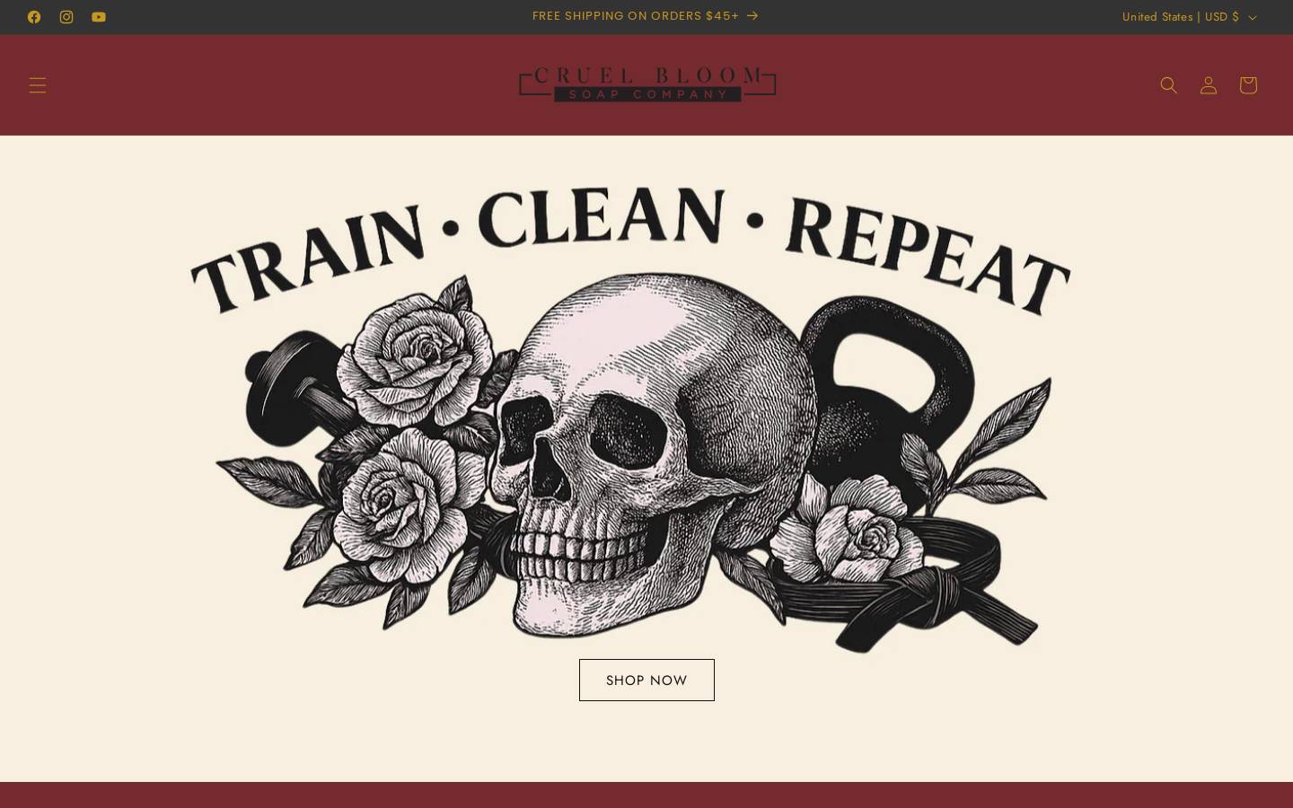 cruelbloomsoap.com homepage screenshot