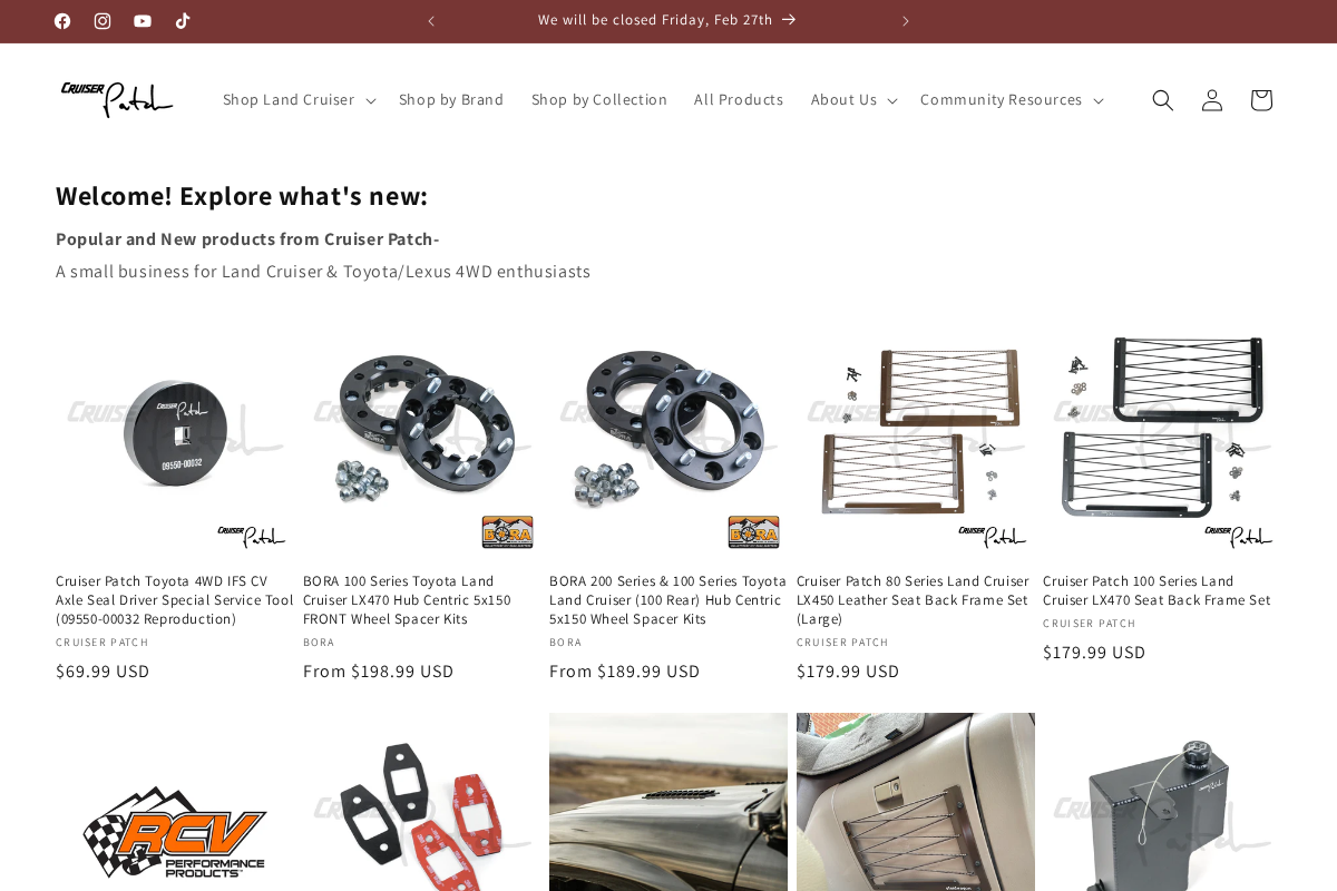 Cruiser Patch homepage screenshot