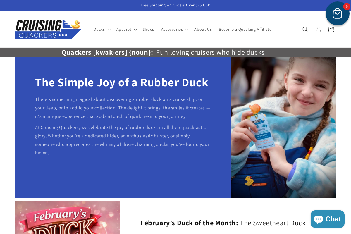 Cruising Quackers homepage screenshot
