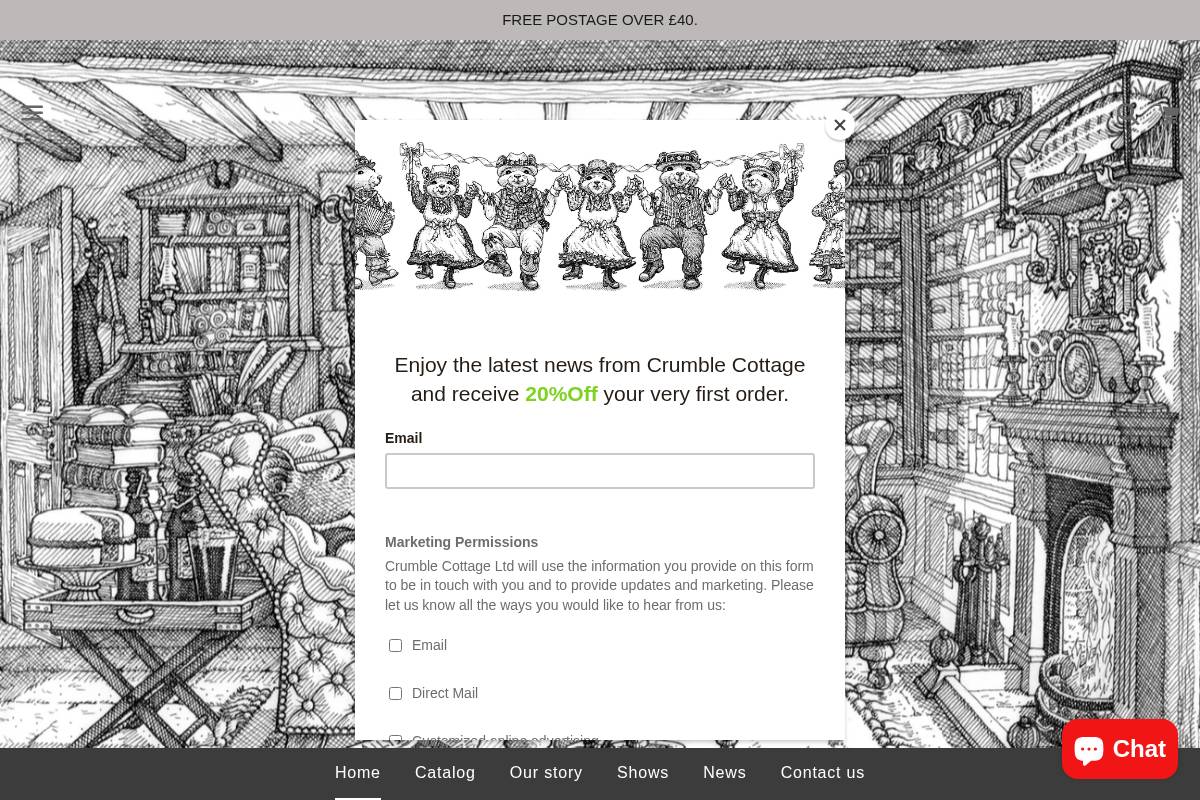 crumblecottage.com homepage screenshot